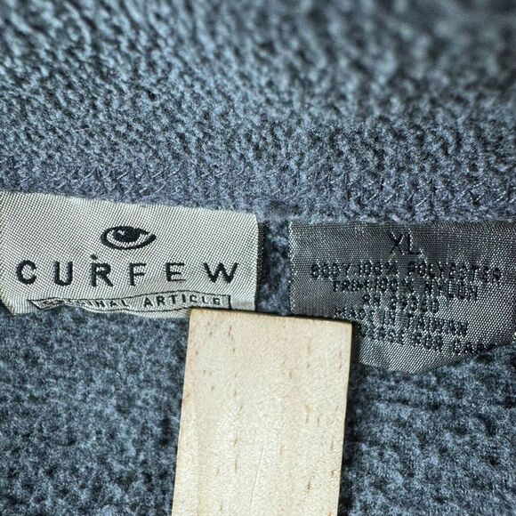 Curfew Full Zip Jacket Mens‎ XL Gray Fleece Nylon Pockets Mock Neck Outdoors Ski - Picture 9 of 12
